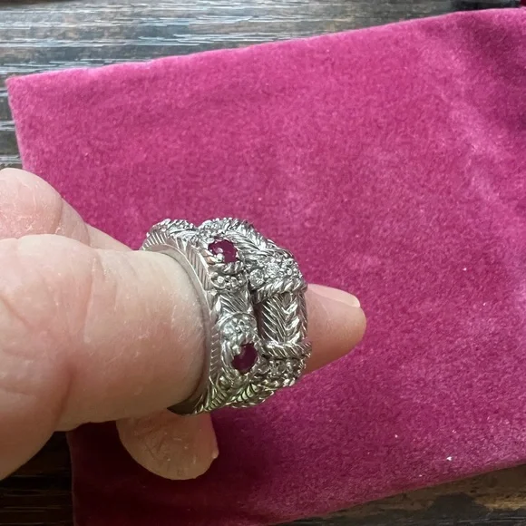 Judith Ripka Sterling stack Rings - Picture 2 of 4